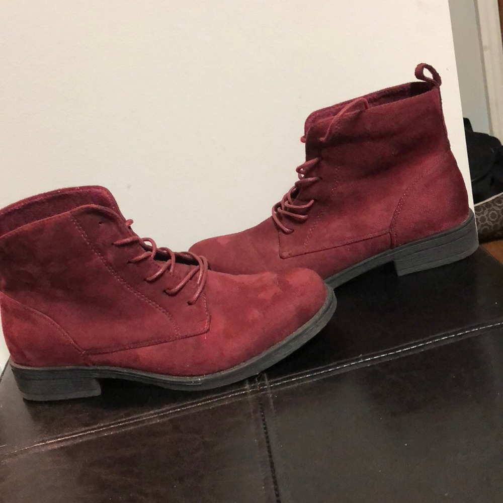Red felt combat boots!!